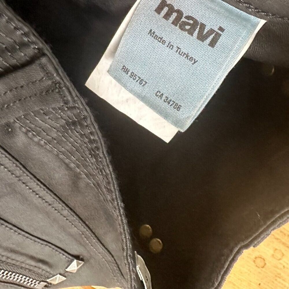 NWT Mavi Jeans Black Biker Jeans Studs Zippers Jeans 27‎ NEW - Picture 4 of 10